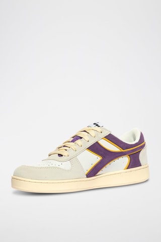 Baskets en cuir Magic - Blanc et violet