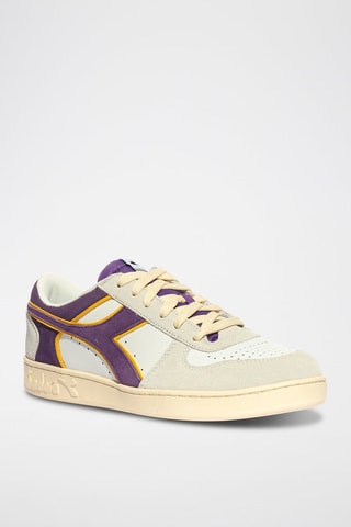 Baskets en cuir Magic - Blanc et violet