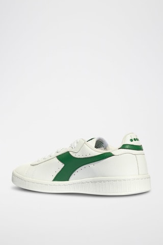 Baskets en cuir L Low - Blanc et vert