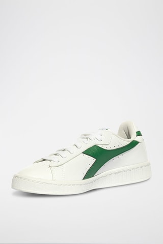 Baskets en cuir L Low - Blanc et vert