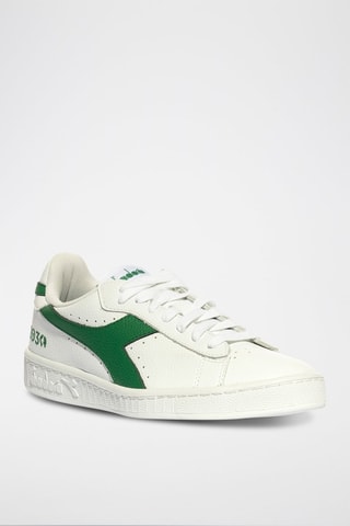 Baskets en cuir L Low - Blanc et vert