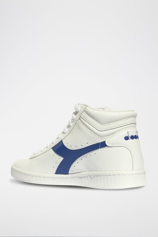 Baskets montantes en cuir L HIGH 2030 - Blanc et bleu foncé