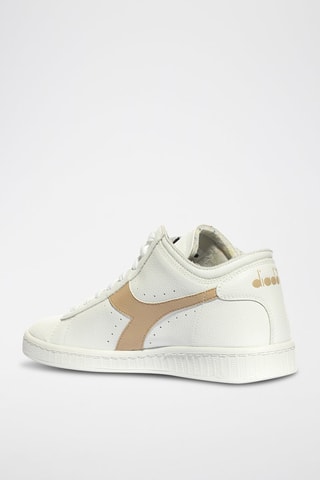 Baskets montantes en cuir Row Cut 2030 - Beige et blanc