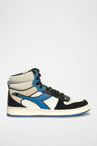 Baskets montantes en cuir Magic - Noir et blanc
