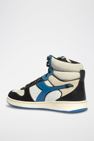 Baskets montantes en cuir Magic - Noir et blanc