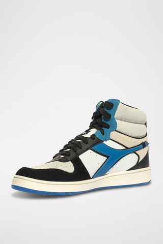 Baskets montantes en cuir Magic - Noir et blanc
