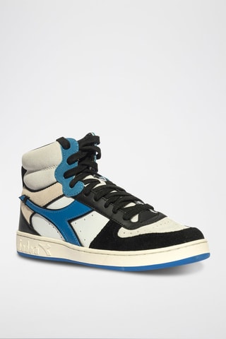 Baskets montantes en cuir Magic - Noir et blanc