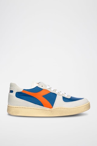 Baskets en cuir Ripstop - Bleu et orange