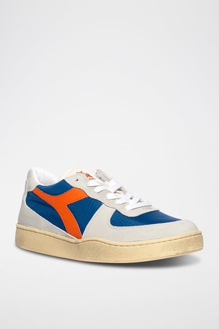 Baskets en cuir Ripstop - Bleu et orange