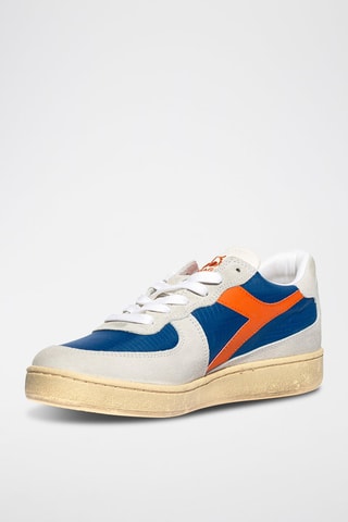 Baskets en cuir Ripstop - Bleu et orange