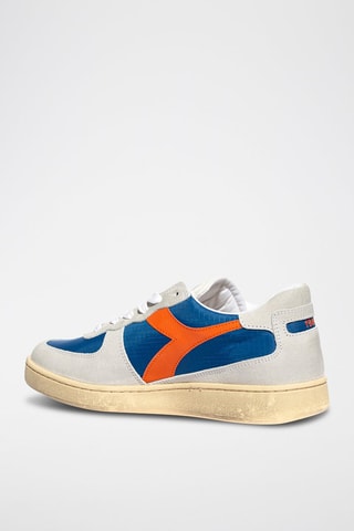 Baskets en cuir Ripstop - Bleu et orange