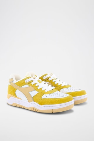 Baskets en cuir B.560  - Jaune et blanc