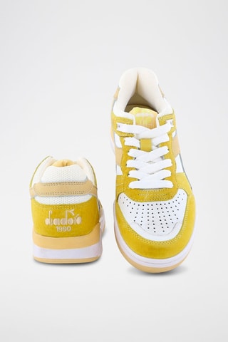 Baskets en cuir B.560  - Jaune et blanc