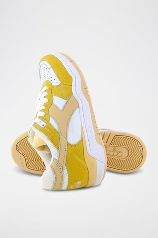 Baskets en cuir B.560  - Jaune et blanc