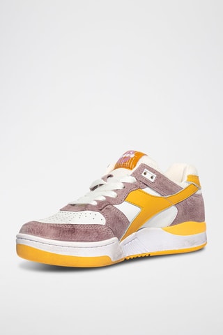 Baskets en cuir B.560  - Jaune et violet
