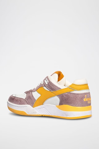 Baskets en cuir B.560  - Jaune et violet