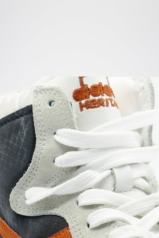 Baskets montantes en cuir Ripstop - Blanc et noir