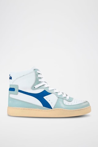 Baskets montantes en cuir Used - Ciel et bleu