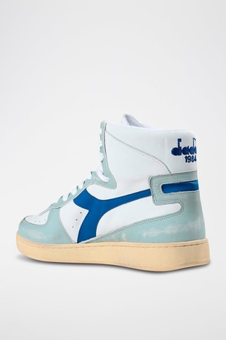 Baskets montantes en cuir Used - Ciel et bleu