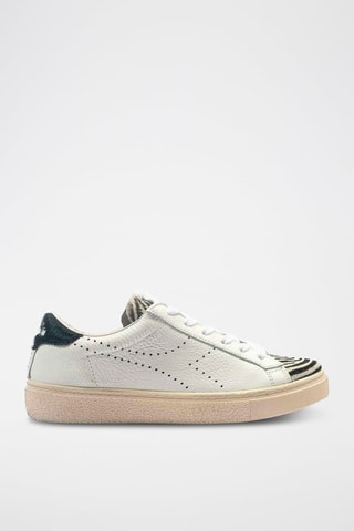 Baskets en cuir Montecarlo H Wax W - Blanc et noir