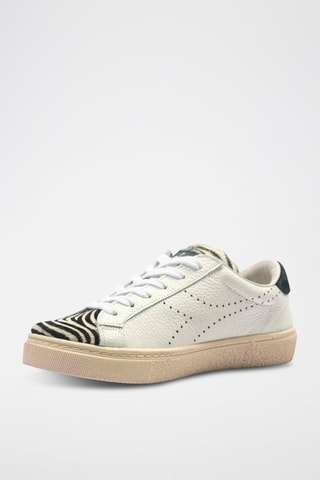 Baskets en cuir Montecarlo H Wax W - Blanc et noir