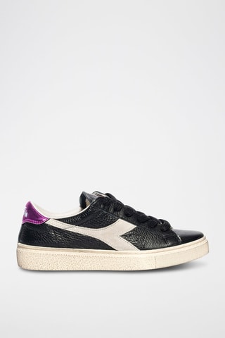 Baskets en cuir Montecarlo H Pieno Fiore - Noir et blanc