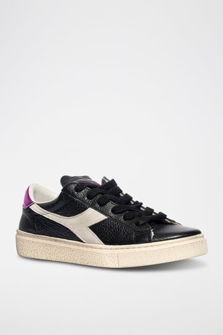 Baskets en cuir Montecarlo H Pieno Fiore - Noir et blanc