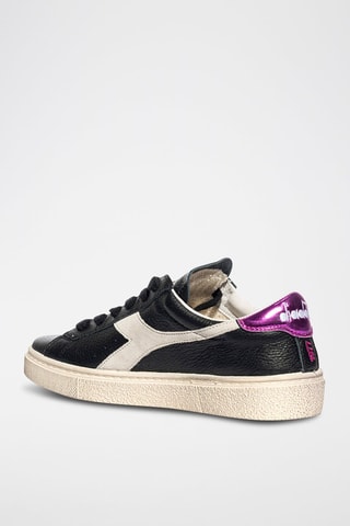 Baskets en cuir Montecarlo H Pieno Fiore - Noir et blanc