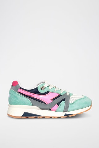 Baskets en cuir N9000 H Luminarea - Turquoise et rose