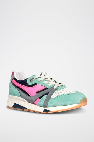Baskets en cuir N9000 H Luminarea - Turquoise et rose