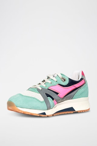 Baskets en cuir N9000 H Luminarea - Turquoise et rose