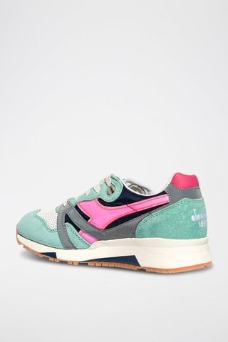 Baskets en cuir N9000 H Luminarea - Turquoise et rose