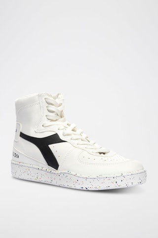 Baskets montantes en cuir 2030 - Blanc et noir