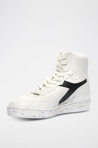 Baskets montantes en cuir 2030 - Blanc et noir