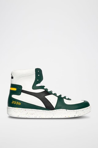 Baskets montantes en cuir 2030 - Blanc et vert