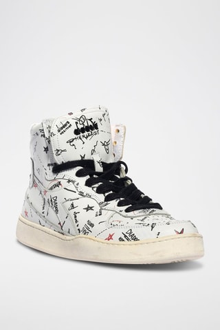Baskets montantes en cuir Biro - Noir et blanc