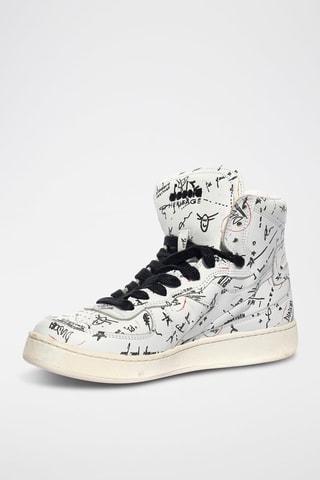 Baskets montantes en cuir Biro - Noir et blanc