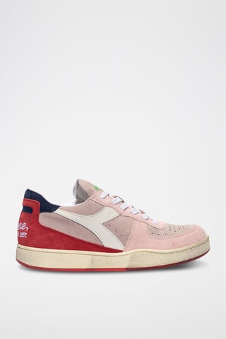 Baskets en cuir Lampone - Rose et rouge