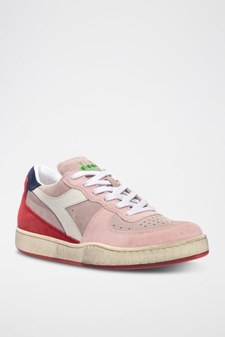 Baskets en cuir Lampone - Rose et rouge