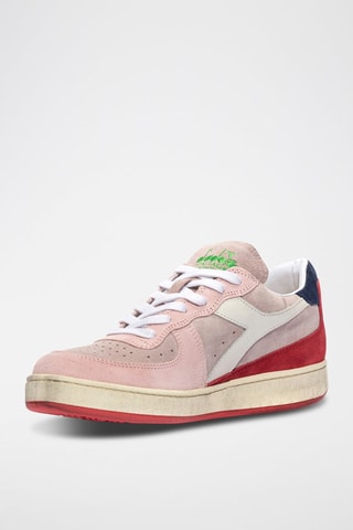 Baskets en cuir Lampone - Rose et rouge