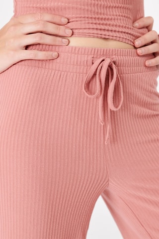 Calças wide legs de cintura subida Newbasiciz - Rosa - Undiz