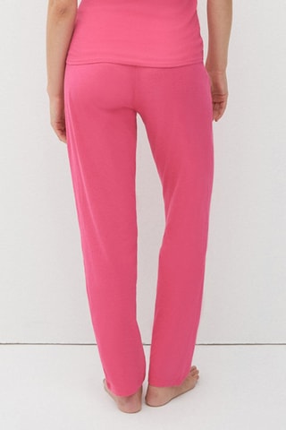 Calças direitas em algodão biológico Debipantiz - Rosa