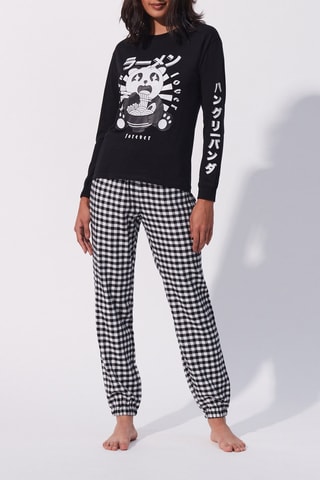 T-shirt de pijama Pandamiz - Preto - Undiz