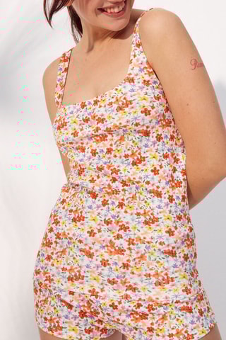 Camisola de alças de pijama Debifleuriz - Cru - Undiz
