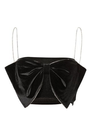 Crop top de pijama em veludo Maddiz - Preto - Undiz