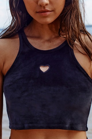 Crop top em veludo Heartsuniz - Preto