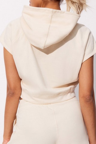 Crop top com capuz Shelbiz - Bege