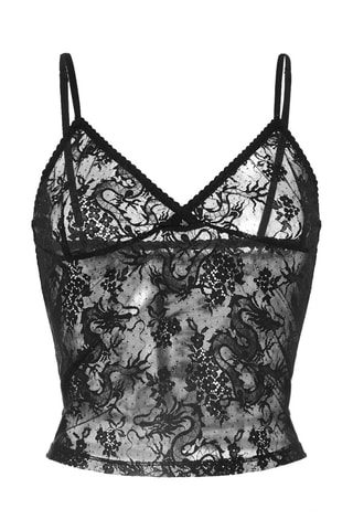 Top em renda Luciliz - Preto