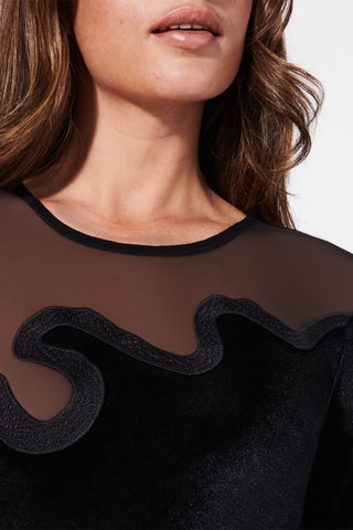 Body-tanga de veludo Bewitchiz - Preto - Undiz