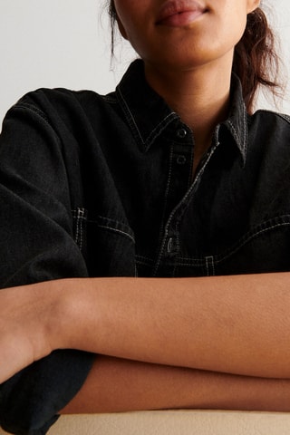 Blusa de ganga Denimeffectiz - Preto